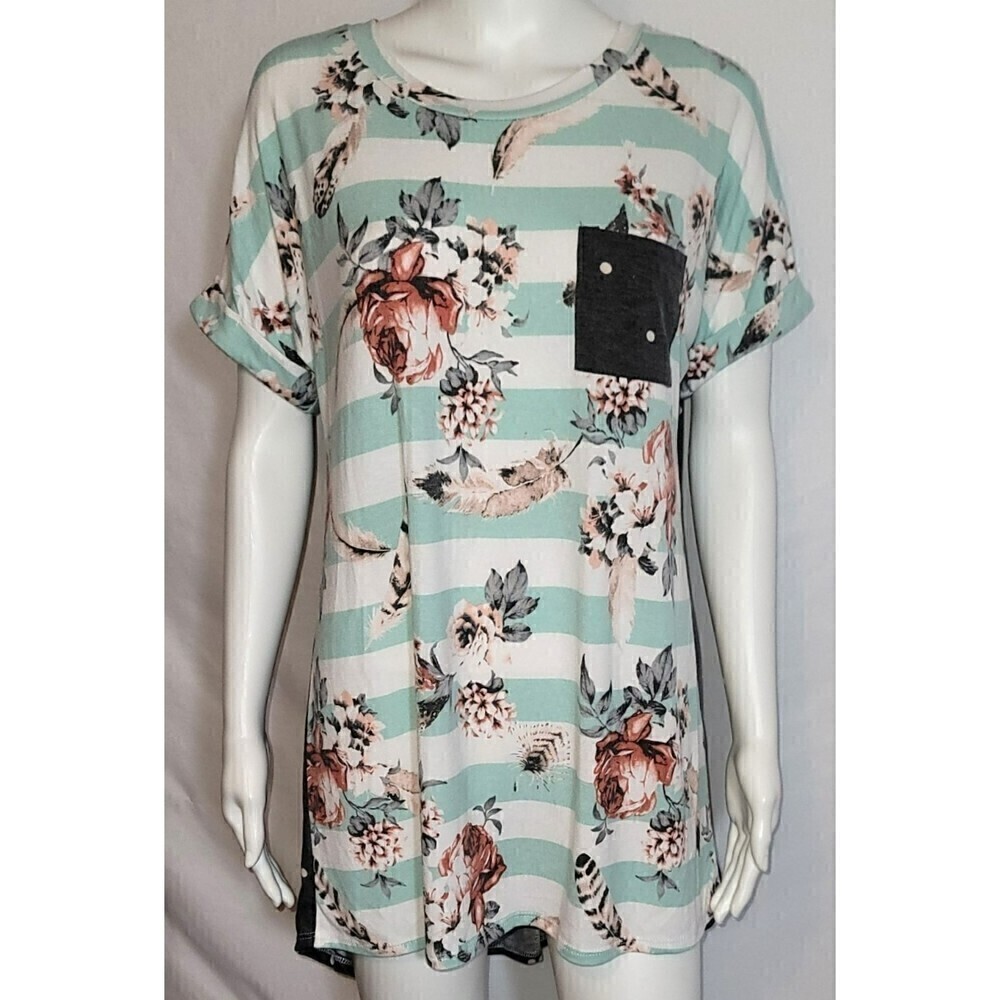 Lilypad Mint Green & Cream Striped - Size M
